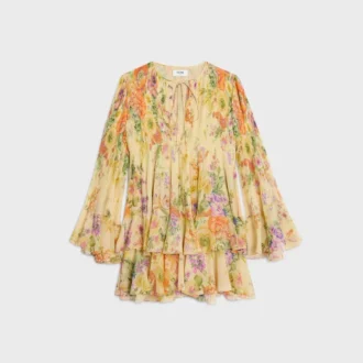 Mini-Faltenkleid aus Seidengeorgette