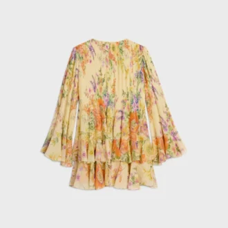 Mini-Faltenkleid aus Seidengeorgette