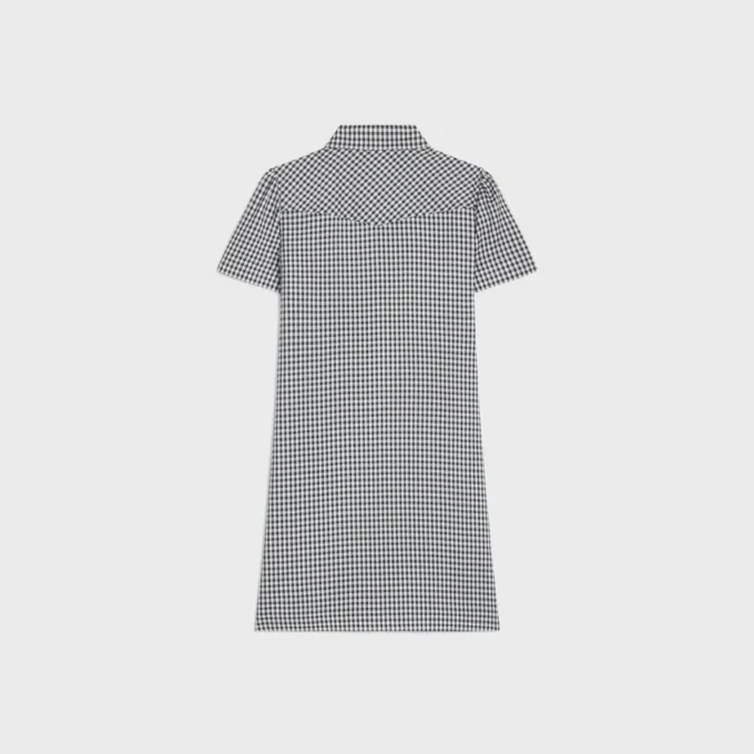 Mini-Hemdkleid aus Vichy-Seide Mini-Hemdkleid aus Vichy-Seide