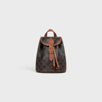 Mini-Rucksack Folco aus Triomphe Canvas und Kalbsleder