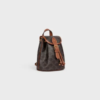 Mini-Rucksack Folco aus Triomphe Canvas und Kalbsleder