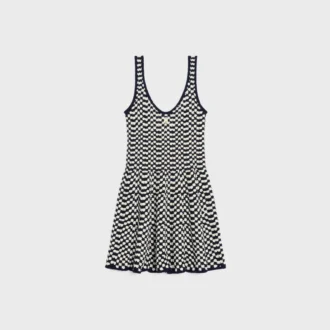 Mini-Skaterkleid aus gehäkelter Baumwolle