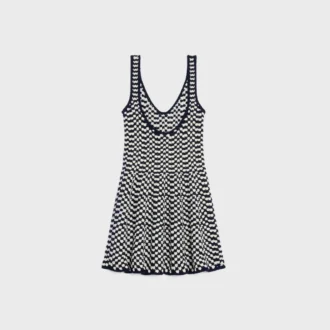 Mini-Skaterkleid aus gehäkelter Baumwolle