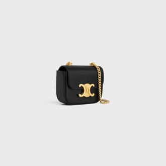 Mini-Tasche „Claude“ mit Kette aus glänzendem Kalbsleder