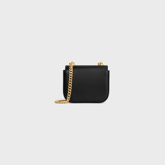 Mini-Tasche „Claude“ mit Kette aus glänzendem Kalbsleder Mini-Tasche „Claude“ mit Kette aus glänzendem Kalbsleder