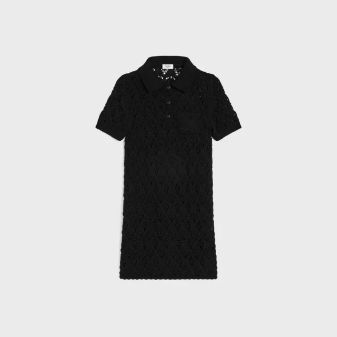 Minikleid aus Baumwolle mit Pointelle-Muster