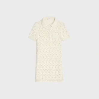 Minikleid aus Baumwolle mit Pointelle-Muster
