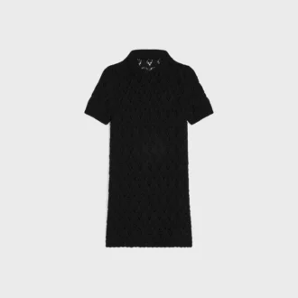 Minikleid aus Baumwolle mit Pointelle-Muster