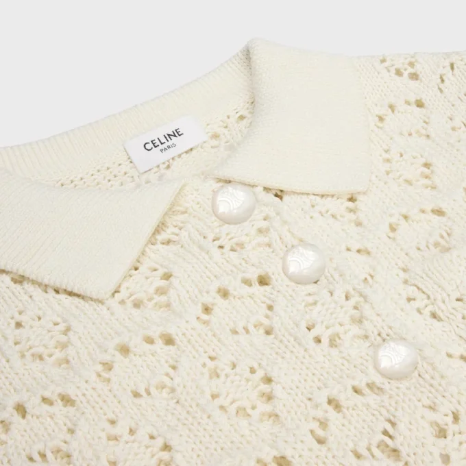 Minikleid aus Baumwolle mit Pointelle-Muster