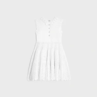 Minikleid aus Baumwollhäkelstoff