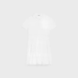 Minikleid mit bestickten Borten aus Baumwollbatist