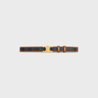 Mittelbreiter 25-mm-Triomphe-Gürtel aus Triomphe Canvas und Kalbsleder