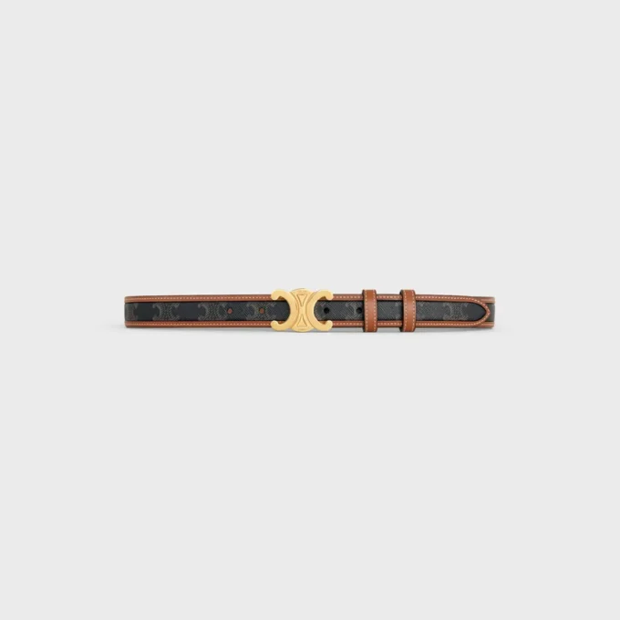 Mittelbreiter 25-mm-Triomphe-Gürtel aus Triomphe Canvas und Kalbsleder