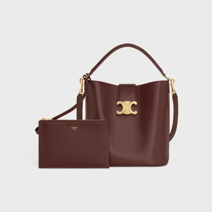 Mittlere Bucket Louise aus glattem Kalbsleder Mittlere Bucket Louise aus glattem Kalbsleder