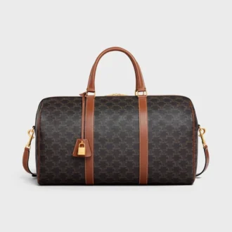 Mittlere Reisetasche aus Triomphe Canvas und Kalbsleder