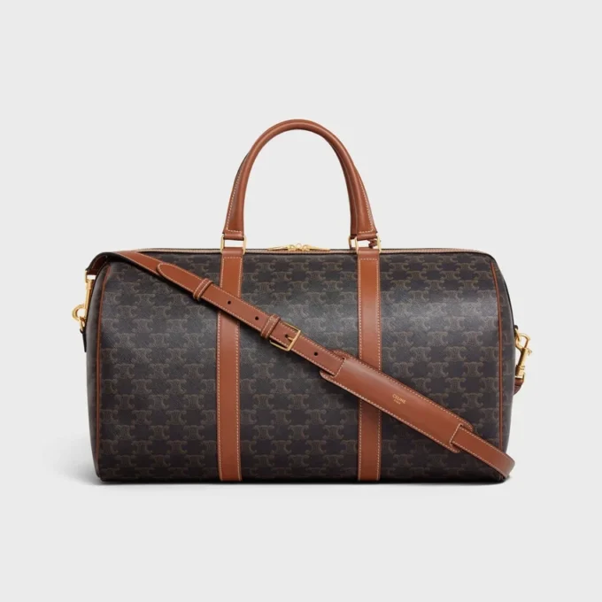 Mittlere Reisetasche aus Triomphe Canvas und Kalbsleder