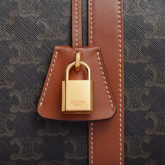 Mittlere Reisetasche aus Triomphe Canvas und Kalbsleder