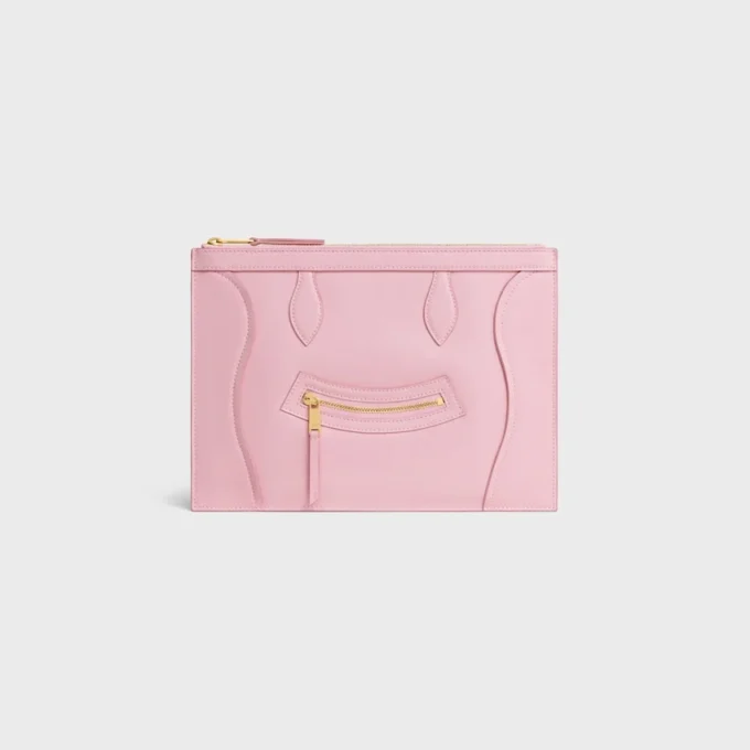 Mittlere Tasche aus glänzendem Kalbsleder
