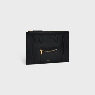 Mittlere Tasche aus glänzendem Kalbsleder
