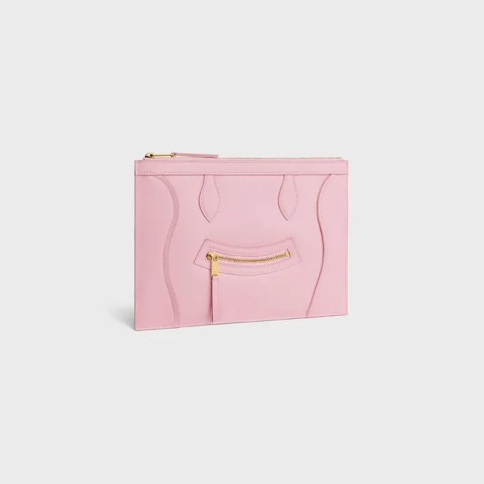 Mittlere Tasche aus glänzendem Kalbsleder