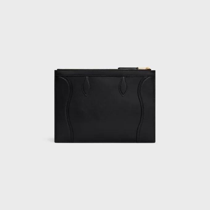 Mittlere Tasche aus glänzendem Kalbsleder