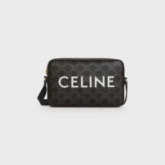 Mittlere Umhängetasche aus Triomphe Canvas mit CELINE-Print