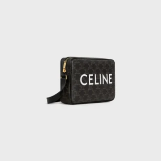 Mittlere Umhängetasche aus Triomphe Canvas mit CELINE-Print
