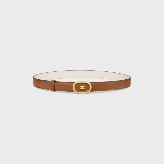 Mittlerer 25 mm wendbarer CELINE Alix-Gürtel aus Taurillon