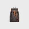 Mittlerer Rucksack Folco aus Triomphe Canvas und Kalbsleder