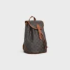 Mittlerer Rucksack Folco aus Triomphe Canvas und Kalbsleder