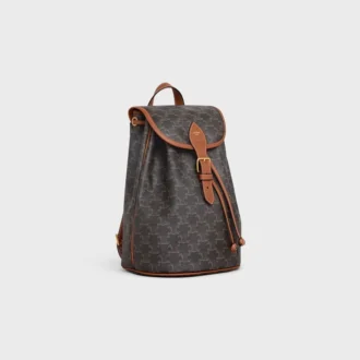 Mittlerer Rucksack Folco aus Triomphe Canvas und Kalbsleder