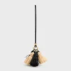 Multi-Pompon-Anhänger aus Raffia und glattem Lammleder