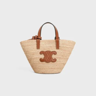 Nano Supple CELINE Classic Panier aus Raffia und Kalbsleder Nano Supple CELINE Classic Panier aus Raffia und Kalbsleder