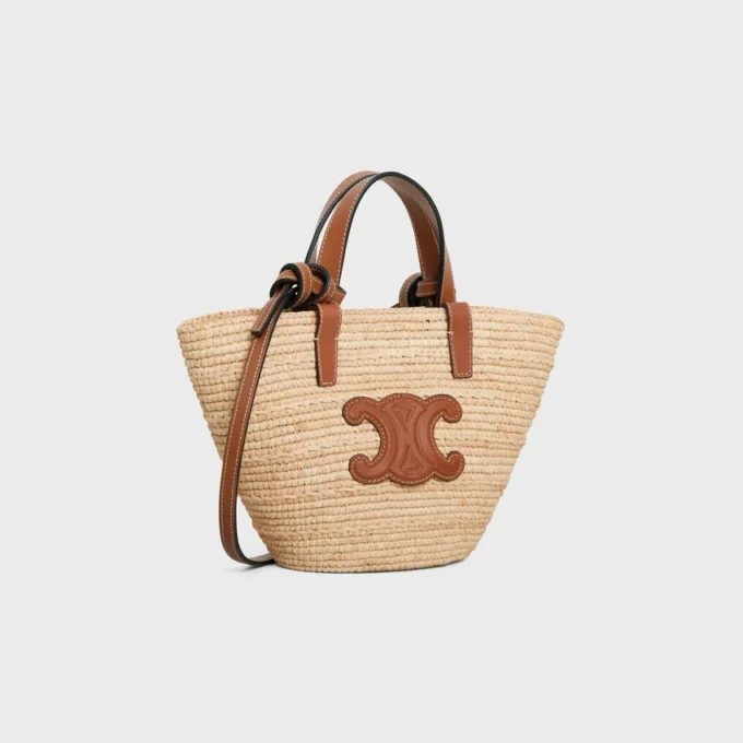 Nano Supple CELINE Classic Panier aus Raffia und Kalbsleder