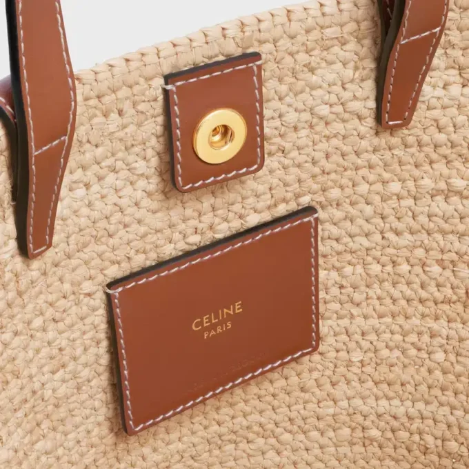 Nano Supple CELINE Classic Panier aus Raffia und Kalbsleder