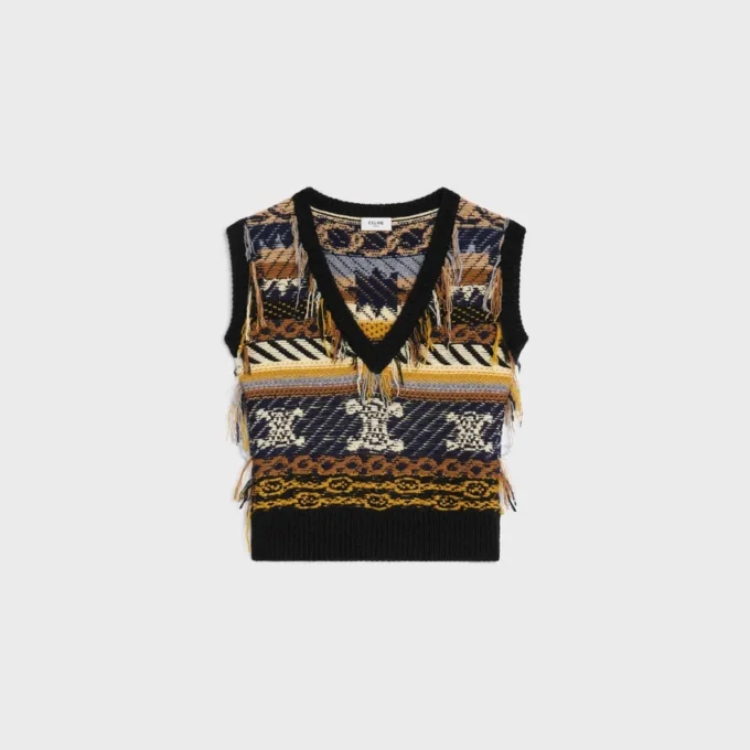Oberteil aus Jacquard-Kaschmir Oberteil aus Jacquard-Kaschmir