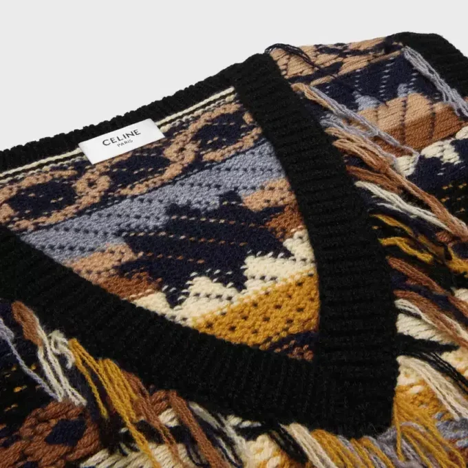 Oberteil aus Jacquard-Kaschmir Oberteil aus Jacquard-Kaschmir
