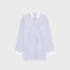 Oversize-Hemd aus gestreifter Chambray-Baumwolle Oversize-Hemd aus gestreifter Chambray-Baumwolle