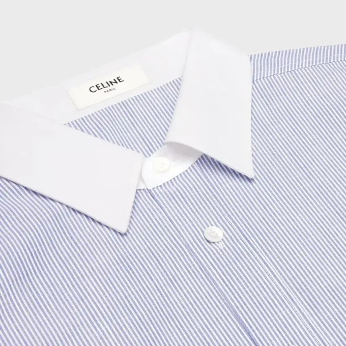 Oversize-Hemd aus gestreifter Chambray-Baumwolle Oversize-Hemd aus gestreifter Chambray-Baumwolle