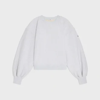 Oversize-Pullover mit Rundhalsausschnitt aus Baumwollfleece