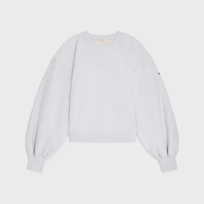 Oversize-Pullover mit Rundhalsausschnitt aus Baumwollfleece