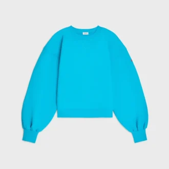 Oversize-Pullover mit Rundhalsausschnitt aus Baumwollfleece