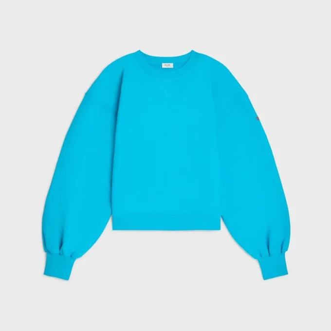 Oversize-Pullover mit Rundhalsausschnitt aus Baumwollfleece