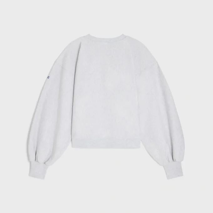 Oversize-Pullover mit Rundhalsausschnitt aus Baumwollfleece