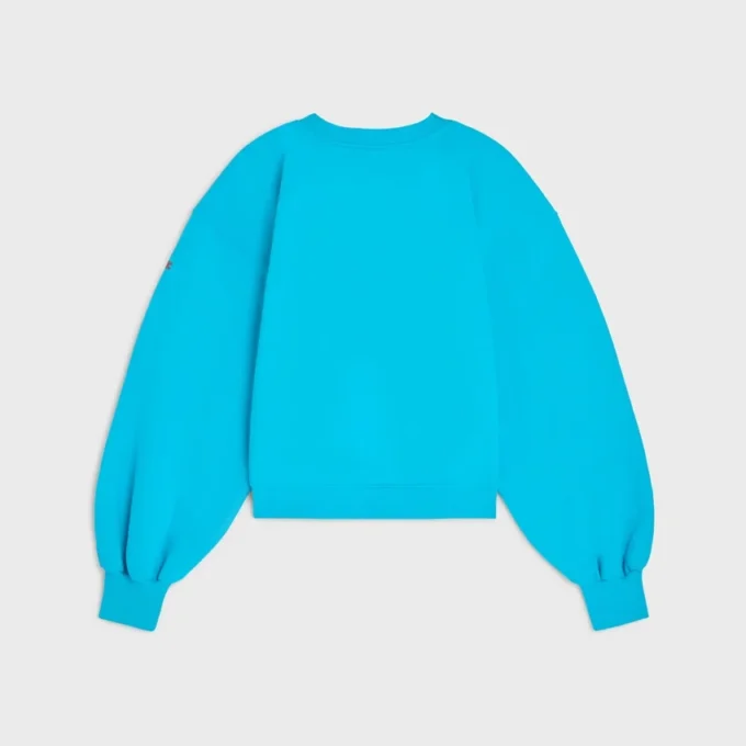 Oversize-Pullover mit Rundhalsausschnitt aus Baumwollfleece