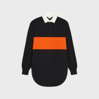 Oversized-Polo-Pullover aus Wolle