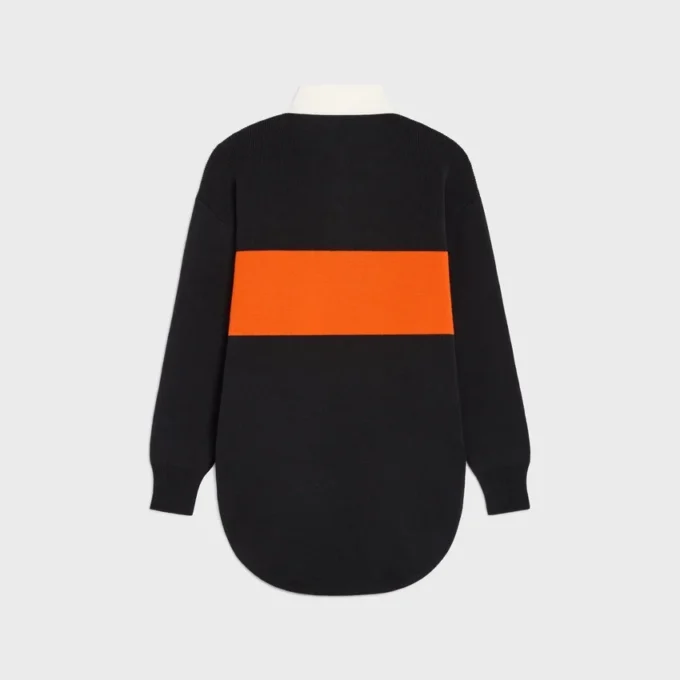 Oversized-Polo-Pullover aus Wolle