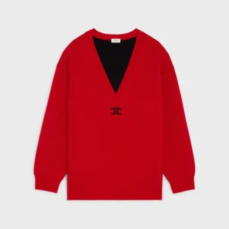 Oversized-Pullover mit V-Ausschnitt aus Kaschmir