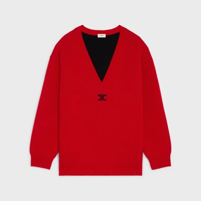 Oversized-Pullover mit V-Ausschnitt aus Kaschmir Oversized-Pullover mit V-Ausschnitt aus Kaschmir
