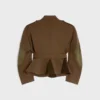 Peplum-Jacke aus diagonal gewebter Wolle